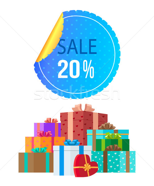 Sale Banner with Various Gifts Vector Illustration Stock photo © robuart