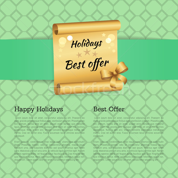 Holiday Best Offer on Golden Scroll Decorated Bow Stock photo © robuart
