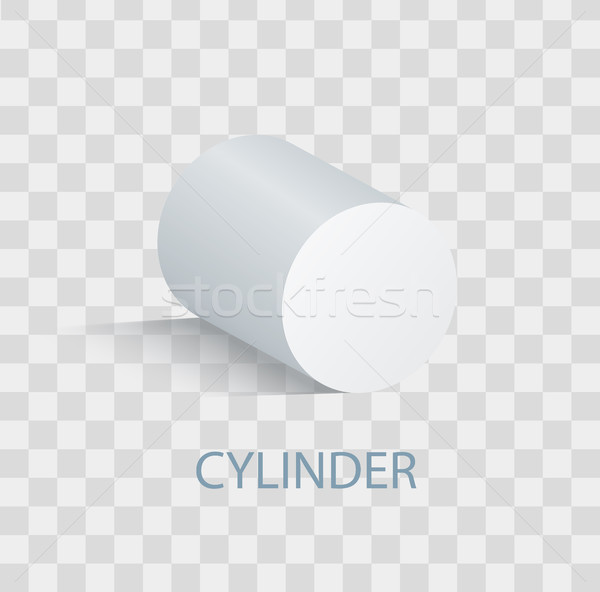 Biały cylinder geometryczny rysunku cień Zdjęcia stock © robuart