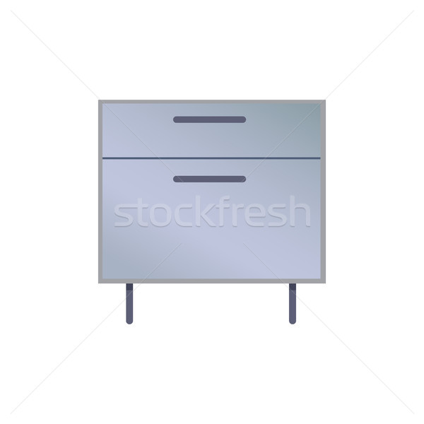 Card with Stylish Bedside Table Made in Grey Color Stock photo © robuart