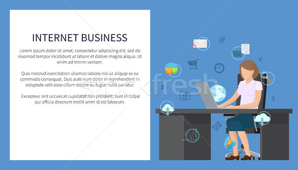 интернет бизнеса фотография деловая женщина черный Председатель Сток-фото © robuart