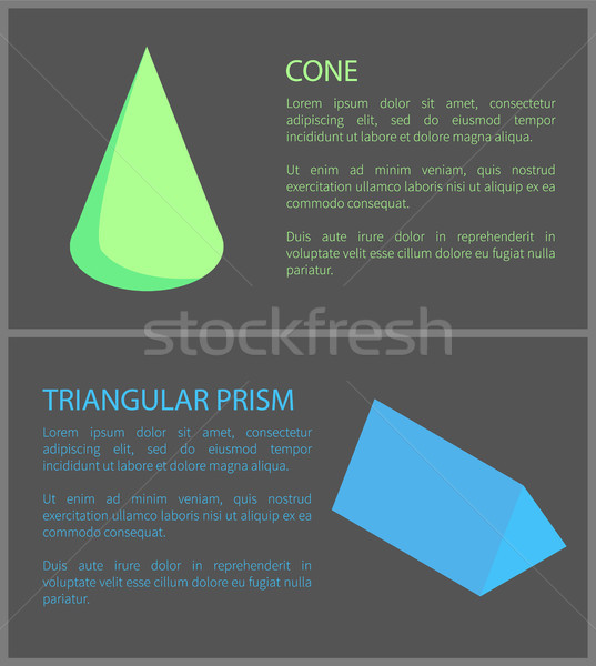 Green Cone with Triangular Prism, Colorful Banner Stock photo © robuart