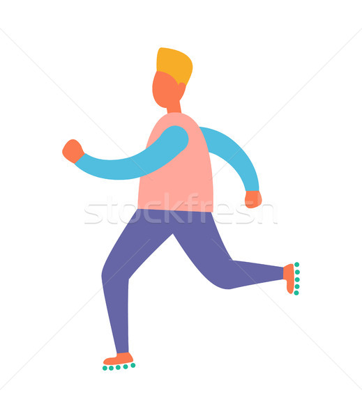 Man Roller Skating Vector Illustration Isolated Stock photo © robuart