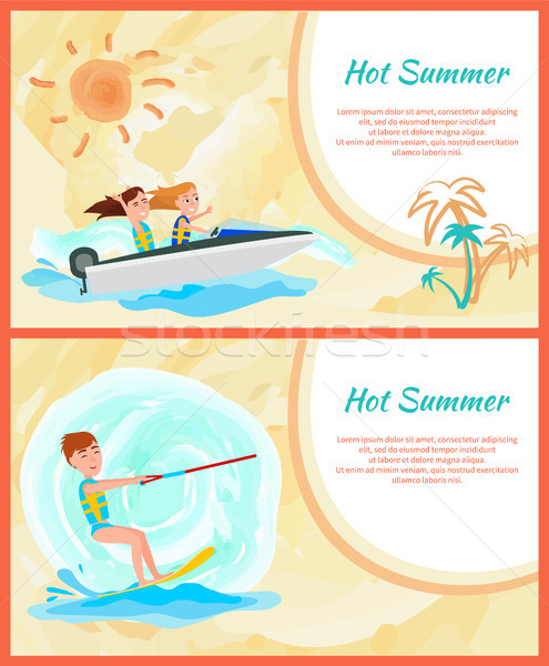 Hot zomer abstract kaart tekst monster Stockfoto © robuart