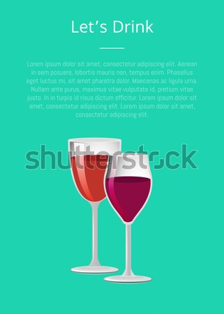 Drink Glasses of Elite Red Wine Classical Alcohol Stock photo © robuart