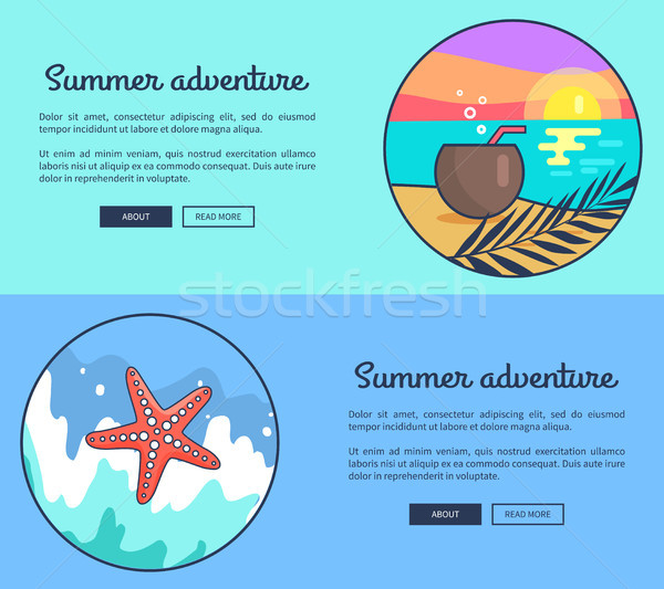 Stock photo: Set of Banners Dedicated to Summer Adventures