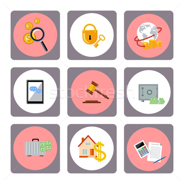 Set of money, finance, banking icons Stock photo © robuart