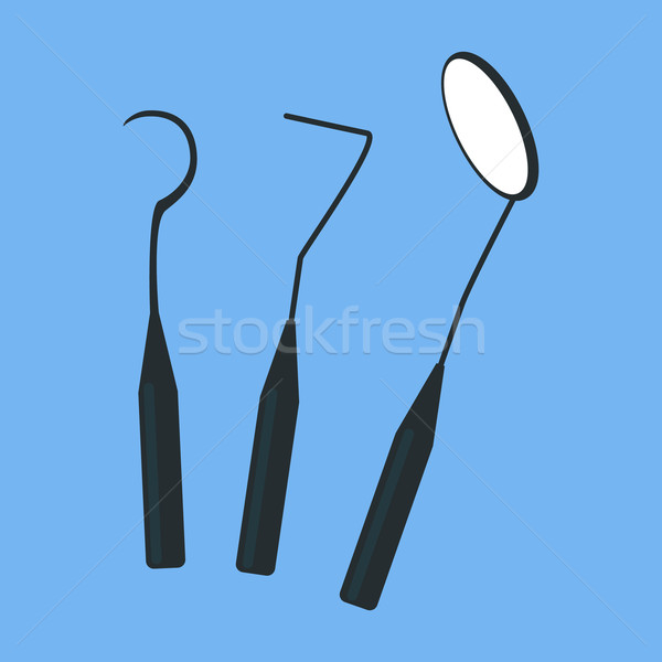 Werkzeuge Zahnarzt Set Design isoliert Pflege Stock foto © robuart