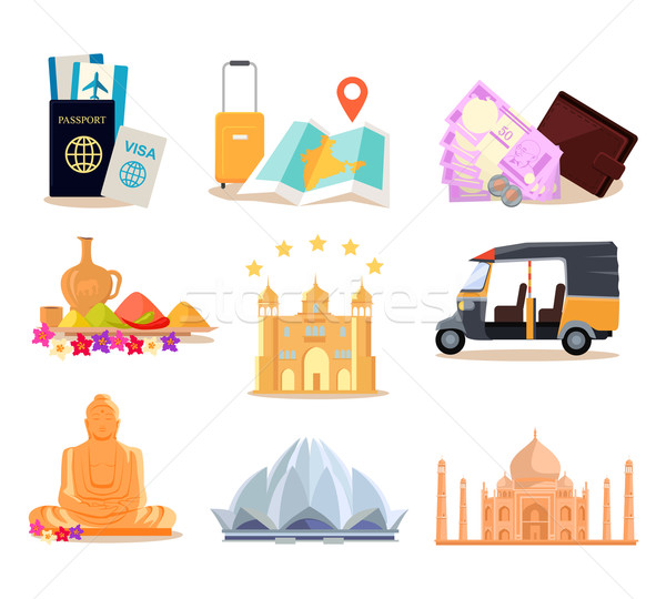 Travel India Conceptual Poster Stock photo © robuart