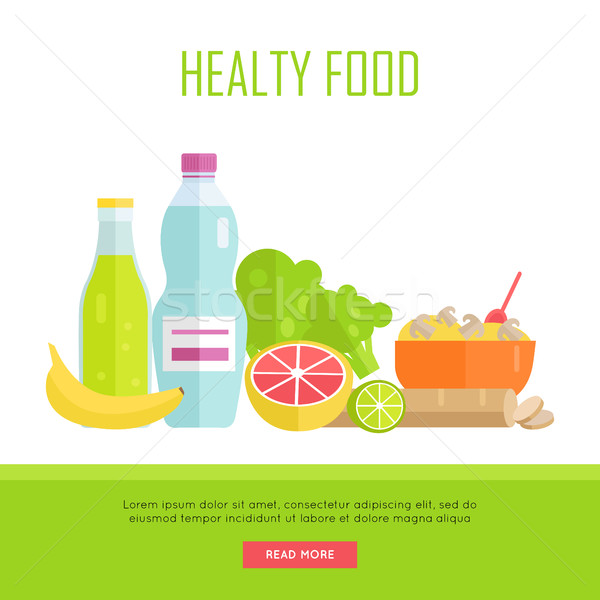 Сток-фото: здоровое · питание · веб · баннер · иллюстрация · вектора · дизайна