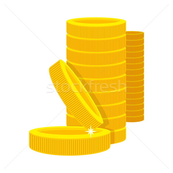 Golden Coins in a Stack in Cartoon Style. Stock photo © robuart
