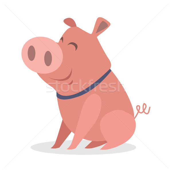 Sevimli komik domuz yavrusu stil vektör ikon Stok fotoğraf © robuart