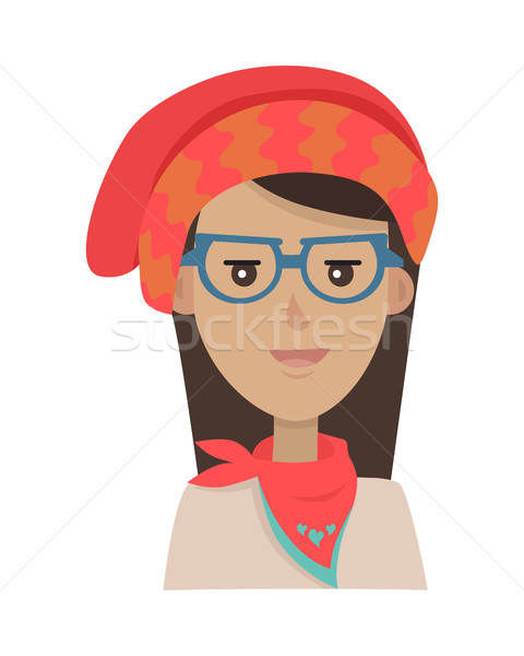Contemporary Young Girl in Red Hat and Scarf Stock photo © robuart