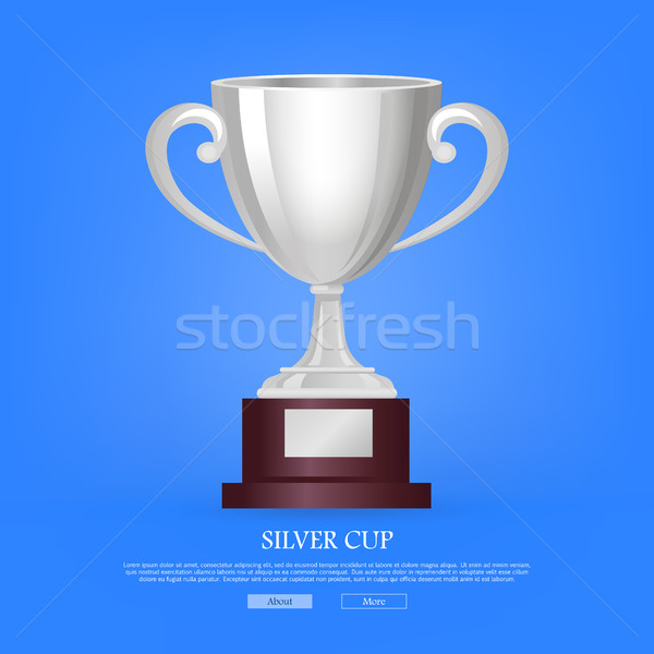 Silver Cup on Big Base with Light Blue Background Stock photo © robuart