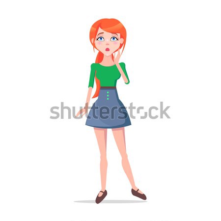 Woman with Hands on Waist Isolated on White Vector Stock photo © robuart