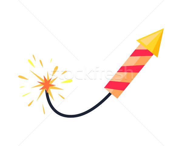 Broken-winded Firework Rocket Isolated on White Stock photo © robuart