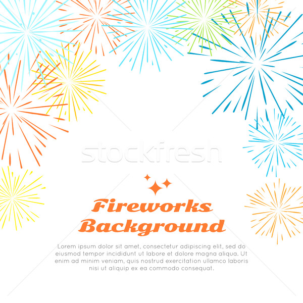 Fireworks Background. Colorful Salute on White. Stock photo © robuart