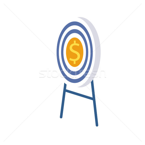 Target in Center with Dollar Stands on Pedestal Stock photo © robuart
