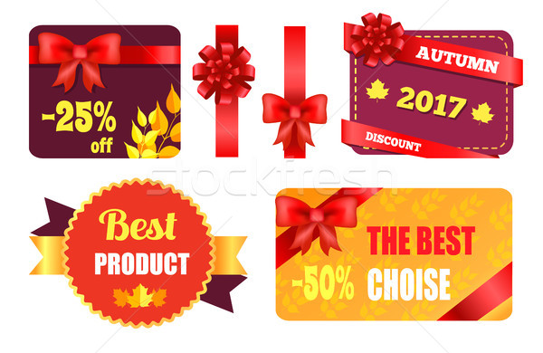 Ajándék kártyák terv dekoratív íj legjobb Stock fotó © robuart