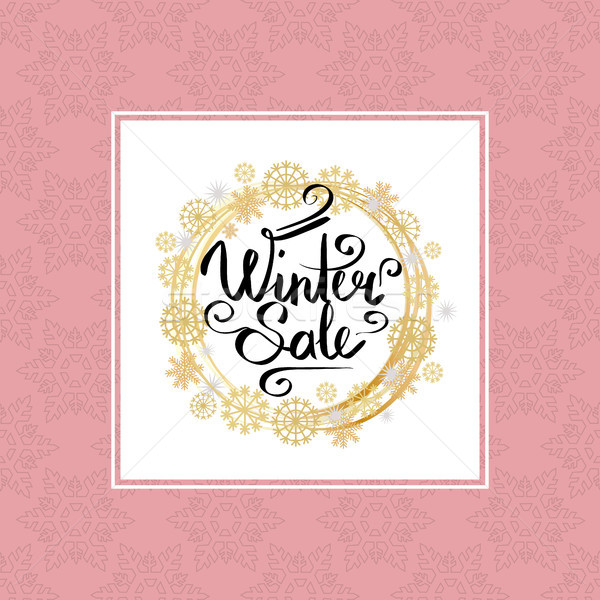 Winter Sale Poster in Frame Made of Snowflakes Stock photo © robuart