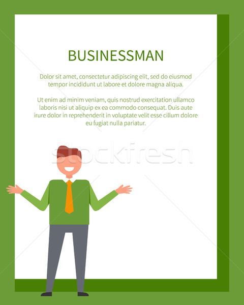 Business Poster with Businessman in Green Sweater Stock photo © robuart