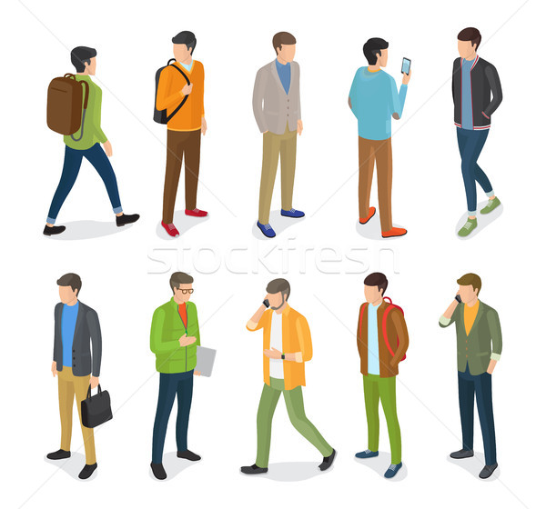 Group of Teenage Guys Dressed in Different Clothes Stock photo © robuart