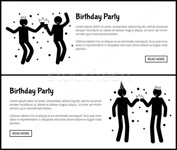 生日派對 海報 跳舞 男子 黑色 側影 商業照片 © robuart