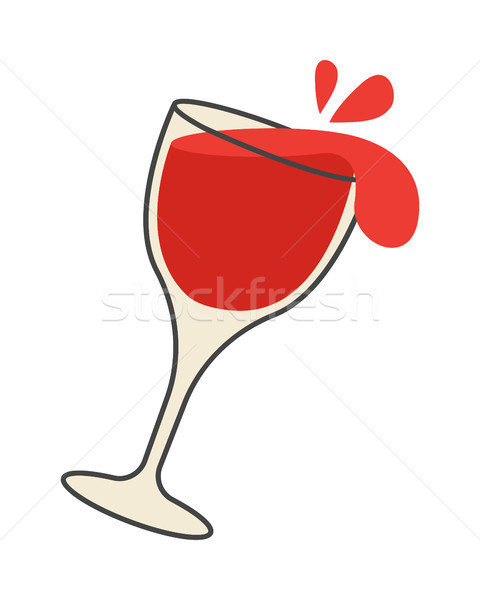 Red Wine Pours Out of Overturned Glass Cartoon Stock photo © robuart