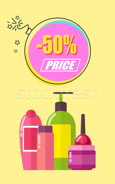 Half of Price for Toiletry Promotional Poster Stock photo © robuart