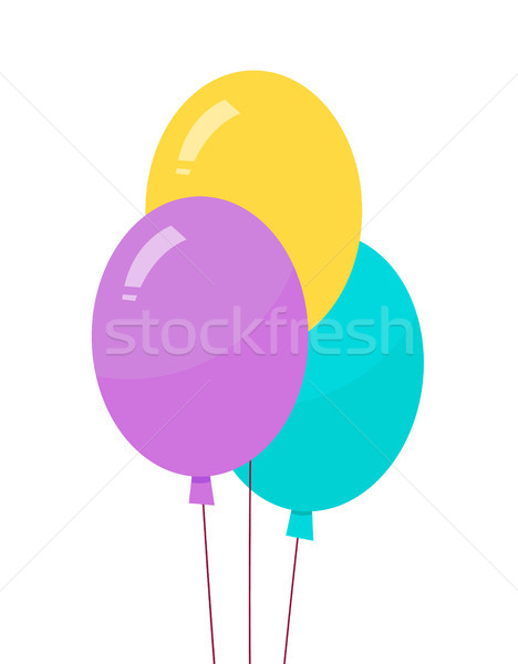 Helium lucht ballonnen draad lang geïsoleerd Stockfoto © robuart