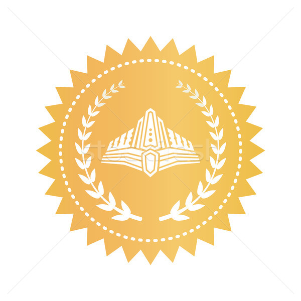 Medieval Diadem and Laurel Branches on Gold Stamp Stock photo © robuart