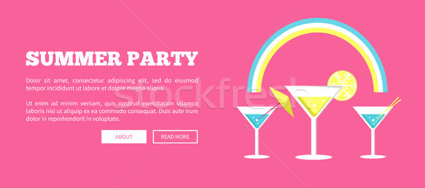 Сток-фото: лет · вечеринка · плакат · Martini · очки · вектора
