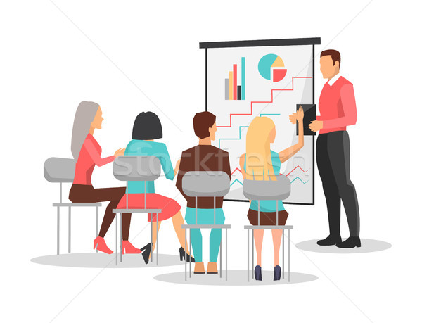 Mensen business opleiding kijken presentatie graphics Stockfoto © robuart