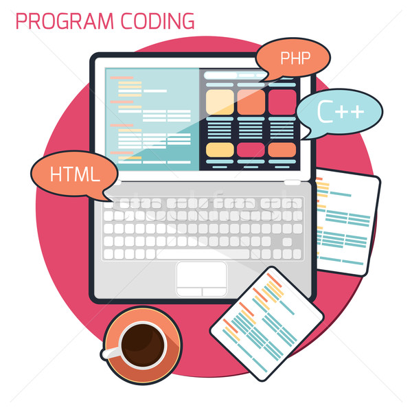 Ontwerp programma codering laptop computer internet Stockfoto © robuart