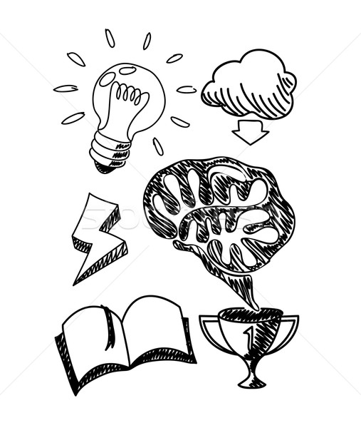 Scetch Hand Drawn New Idea in Notebook Stock photo © robuart