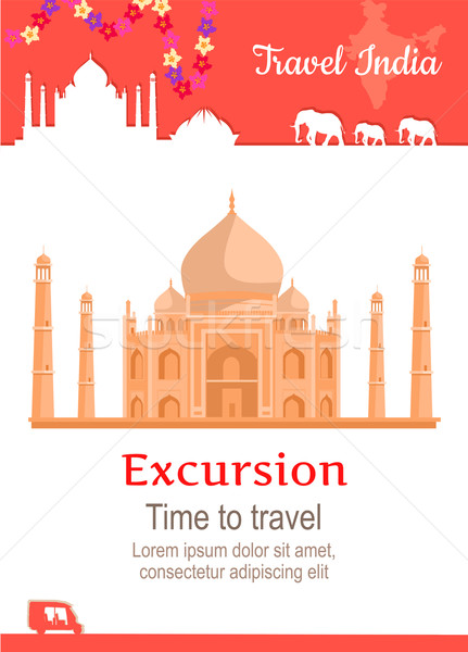 Viajar Índia cartaz estilo projeto férias de verão Foto stock © robuart