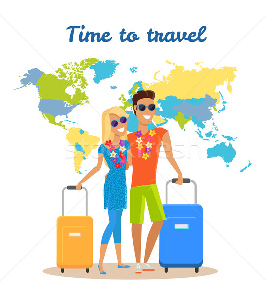 Couple Summer Vacation Travel Illustration Stock photo © robuart