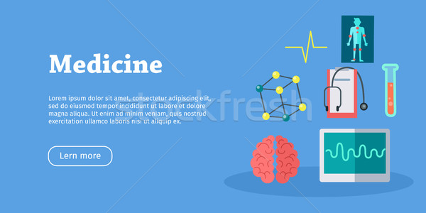 Medicine Science Banner. Health Care. Vector Stock photo © robuart