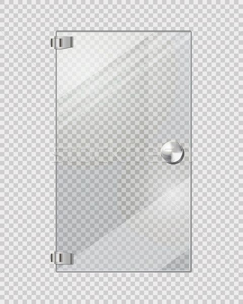 Transparent Door on Grey Checkered Background Stock photo © robuart