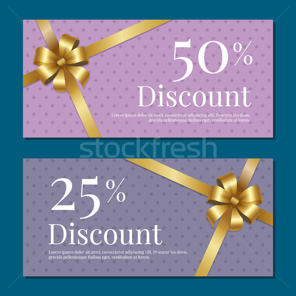 Discount on 50 25 Percent Set of Posters with Gold Stock photo © robuart