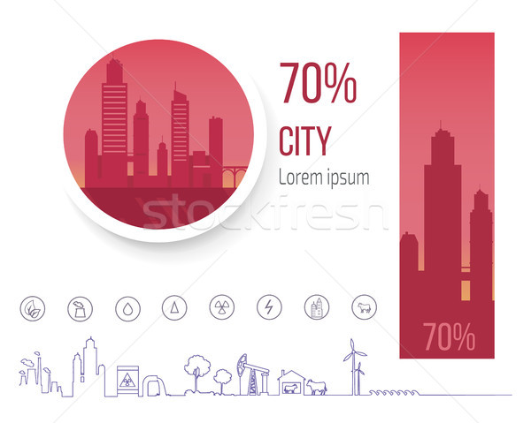Procent steden probleem verontreiniging wereld lucht Stockfoto © robuart
