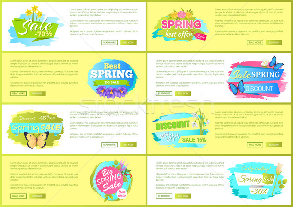 Spring Big Sale Advertisement Labels Set Flowers Stock photo © robuart