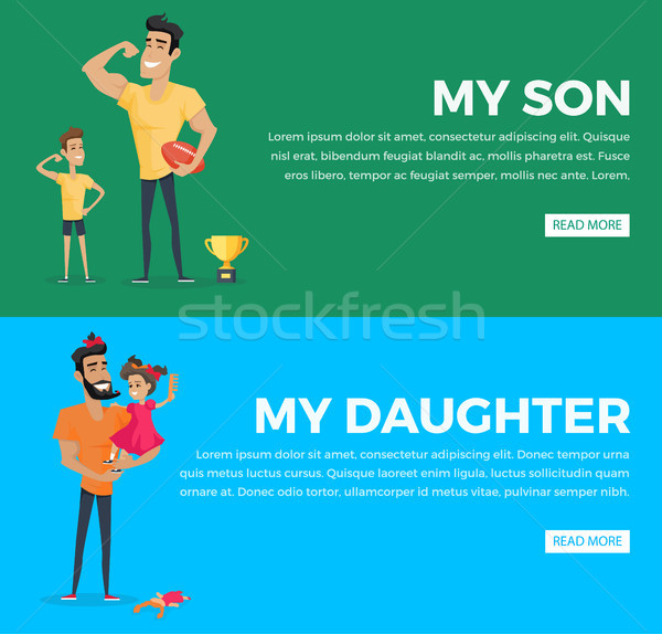 My Son and Daughter Poster with Pictures and Text Stock photo © robuart