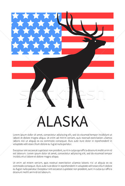 Alaska Flag, Icon of Reindeer Vector Illustration Stock photo © robuart