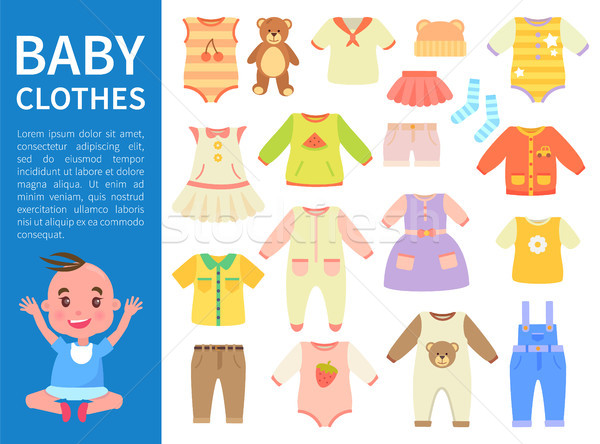 Baby Clothes Color Banner Vector Illustration Stock photo © robuart