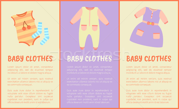 Baby Clothes and Text Sample Vector Illustration Stock photo © robuart