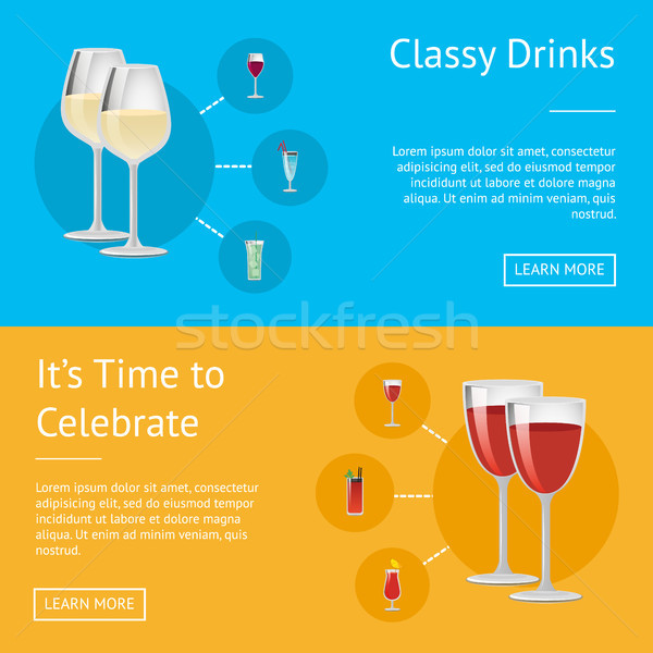 Classy Drinks and it s Time to Celebrate Poster Stock photo © robuart