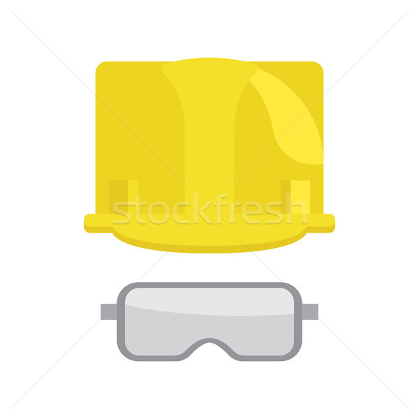 Construction Helmet And Protective Glasses Vector Stock photo © robuart