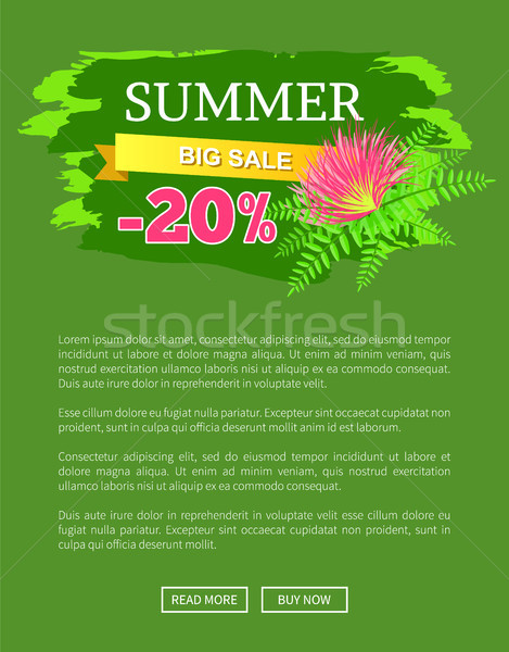 Summer Big Sale 20 Off Advertisement Label Flower Stock photo © robuart