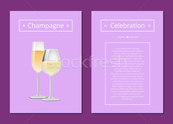 Champagne Celebration Advert Poster with Glass Stock photo © robuart
